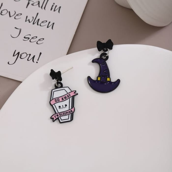 Halloween Cartoon Asymmetrical Alloy Drop Earring - 1 Pair