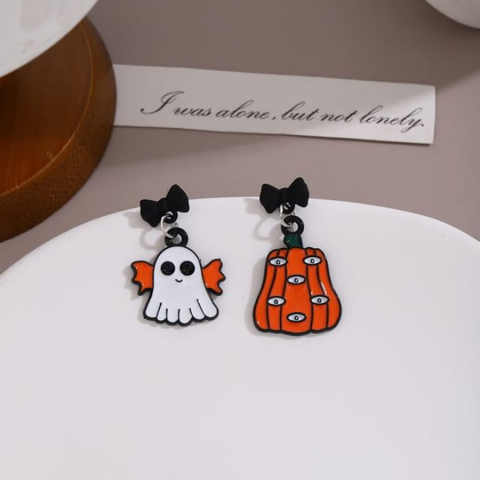 Halloween Cartoon Asymmetrical Alloy Drop Earring - 1 Pair