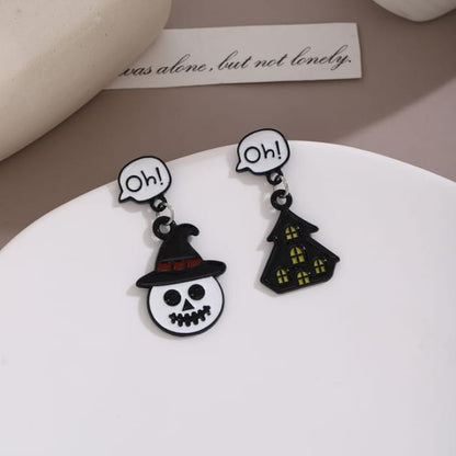 Halloween Cartoon Asymmetrical Alloy Drop Earring - 1 Pair