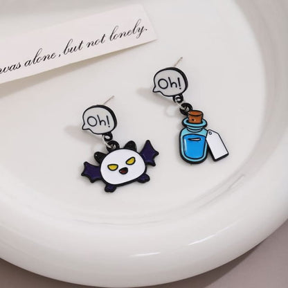 Halloween Cartoon Asymmetrical Alloy Drop Earring - 1 Pair