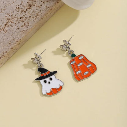 Halloween Cartoon Asymmetrical Alloy Drop Earring - 1 Pair