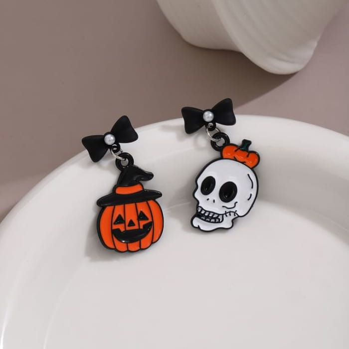 Halloween Cartoon Asymmetrical Alloy Drop Earring - 1 Pair