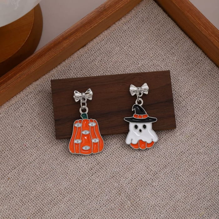 Halloween Cartoon Asymmetrical Alloy Drop Earring