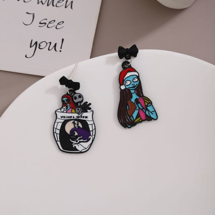 Halloween Cartoon Asymmetrical Alloy Drop Earring