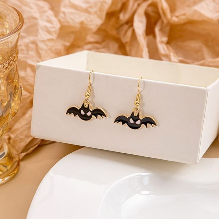 Halloween Cartoon Drop Earring - 1 Pair - E1225-3 - Black