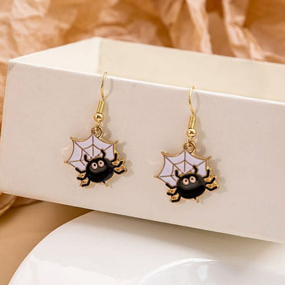 Halloween Cartoon Drop Earring - 1 Pair - E1643-7 - Black