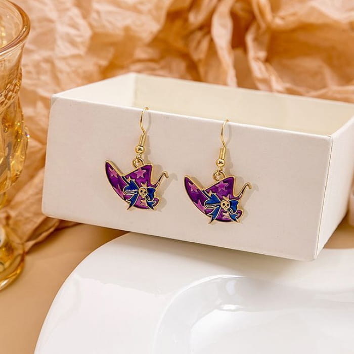 Halloween Cartoon Drop Earring - 1 Pair - E2319-6 - Purple