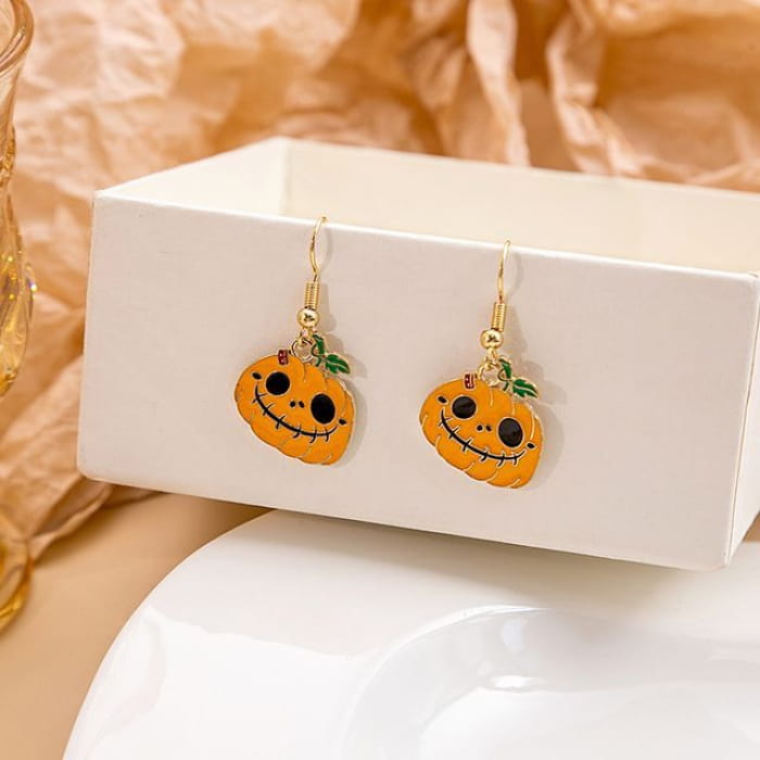 Halloween Cartoon Drop Earring - 1 Pair - E4120-2 - Black