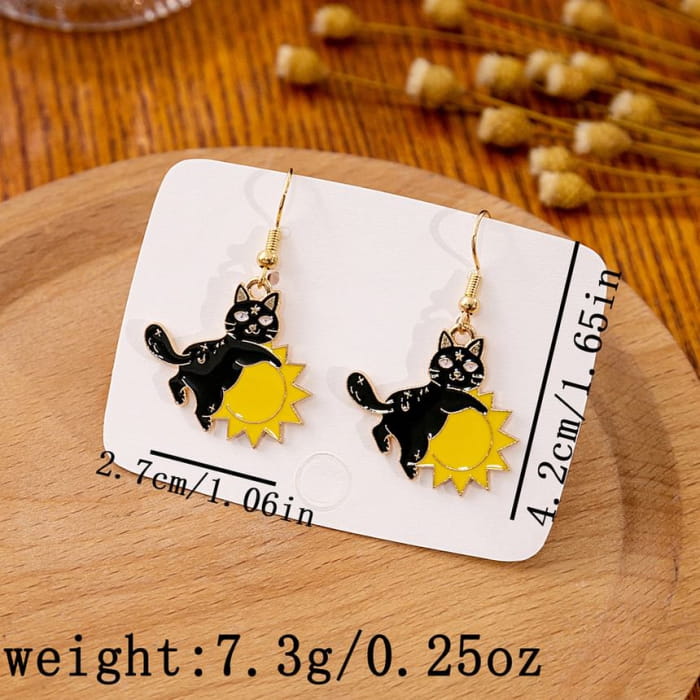 Halloween Cat Drop Earring