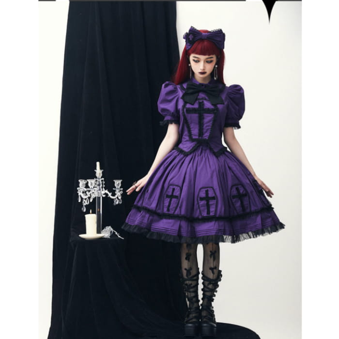 (Buyforme)Confession Balloon~Halloween Cross Lolita OP Dress   