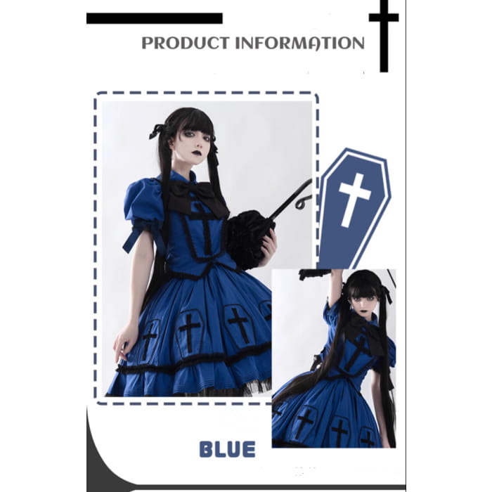 Halloween Cross Lolita Dress - S / navy blue - OP