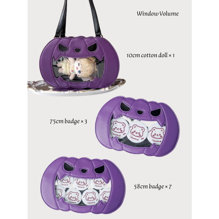 Halloween Purple Pumpkin Tote Bag - Free Size