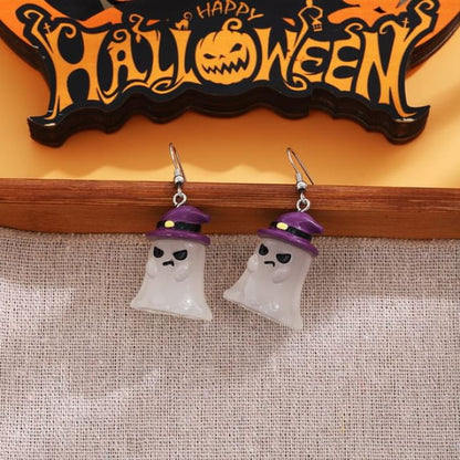 Halloween Resin Drop Earring - 1 Pair - E6359 - Transparent