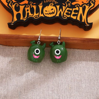 Halloween Resin Drop Earring - 1 Pair - E6361 - Green