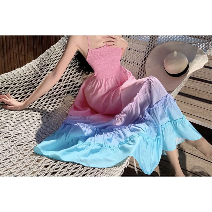 Halter Gradient Maxi Sundress