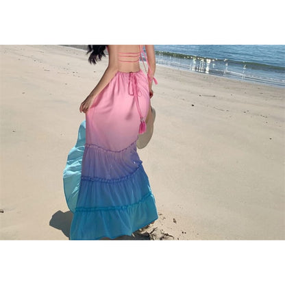 Halter Gradient Maxi Sundress