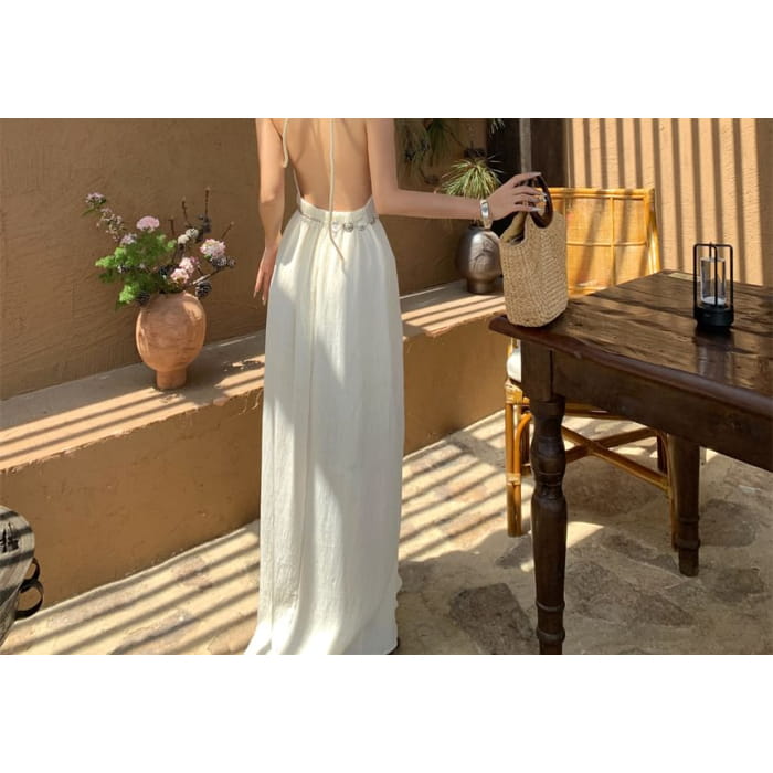 Halter Plain Maxi Sundress