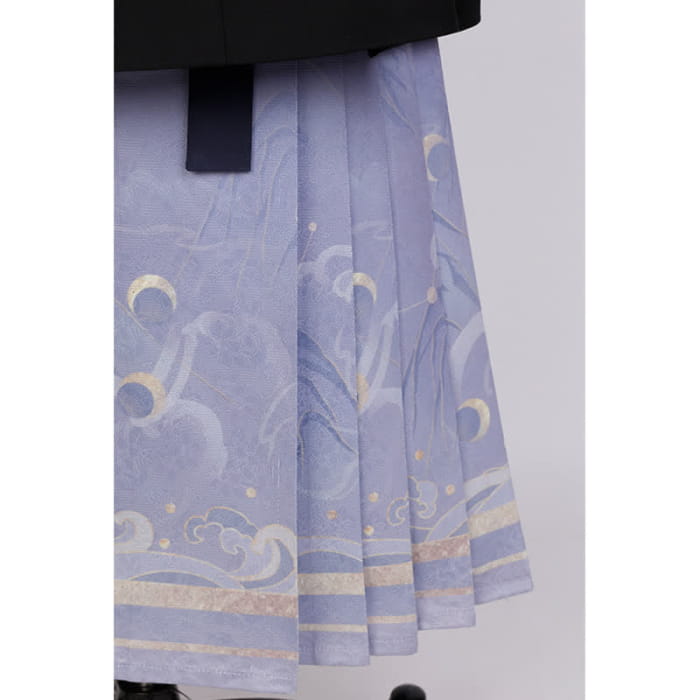 Han Costume Vintage Floral Embroidery Purple Dress Set