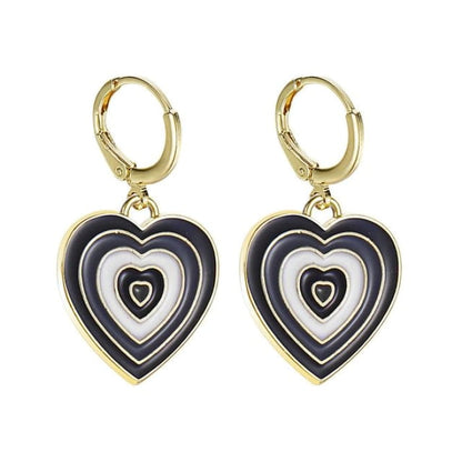 Heart Aesthetic Earrings - Standart / Black - earrings