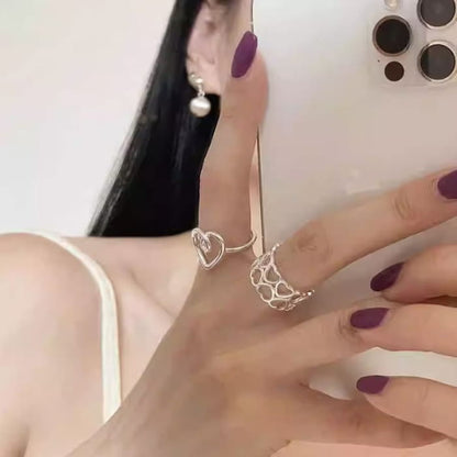 Heart Alloy Open Ring