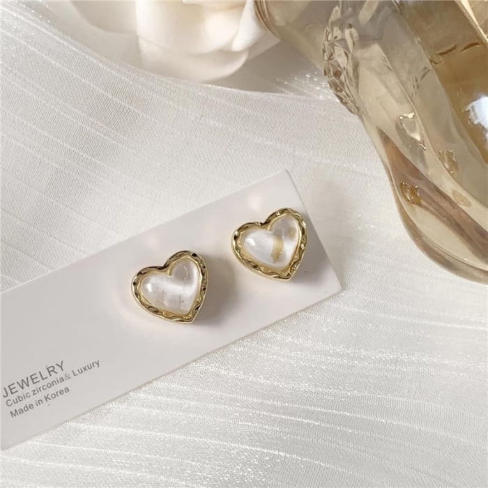 Heart Alloy Stud Earring