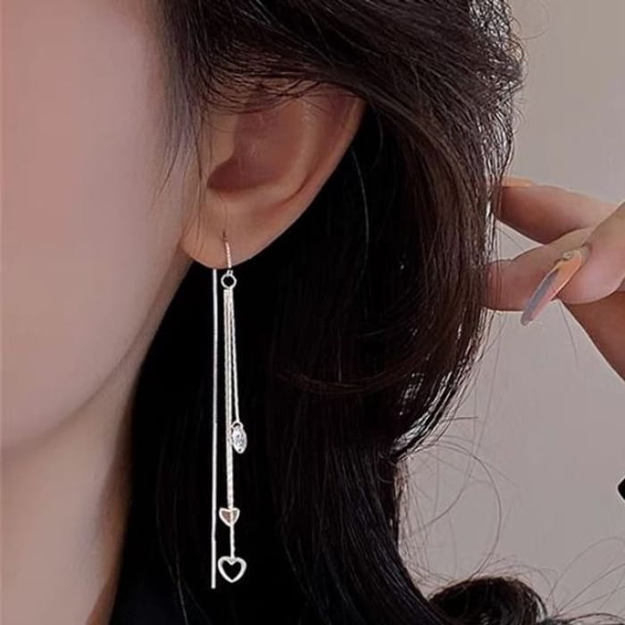 Heart Alloy Threader Earring