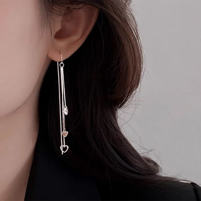 Heart Alloy Threader Earring