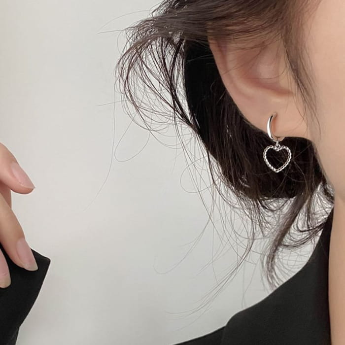 Heart Asymmetrical Alloy Drop Earring