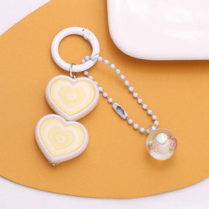 Heart Bag Charm Keyring - Q1250-2 - White / One Size