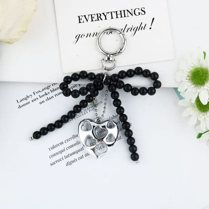 Heart Bow Bead Keyring