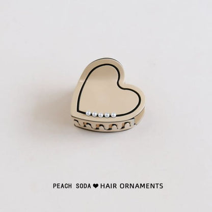 Heart Hair Claw - Khaki / One Size