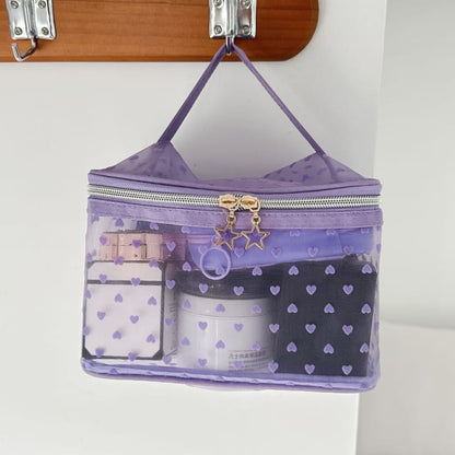 Heart Nylon Makeup Bag / Toiletry