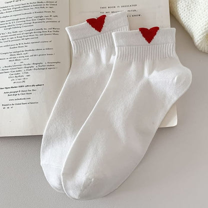 Heart Patterned Short Socks Set