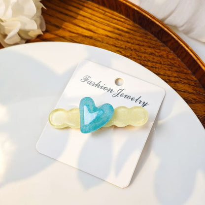 Heart Resin Hair Clip - Fashion Accessories