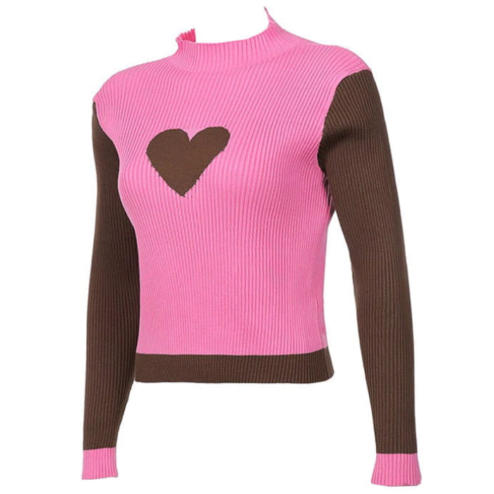 Heart Tender Knit Long-sleeve Top - Tops