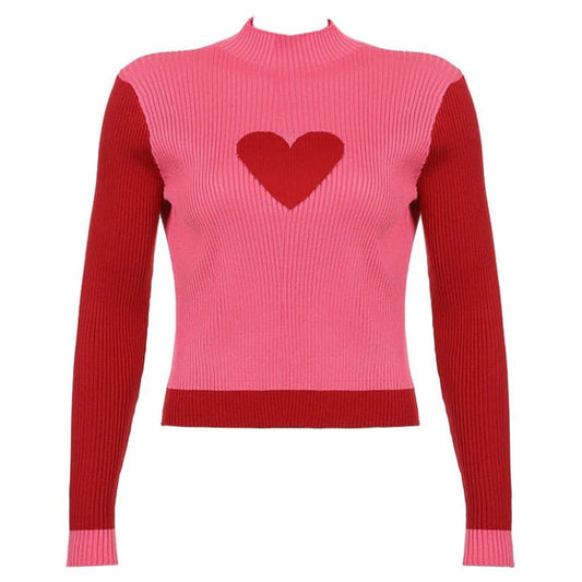 Heart Tender Knit Long-sleeve Top - Tops