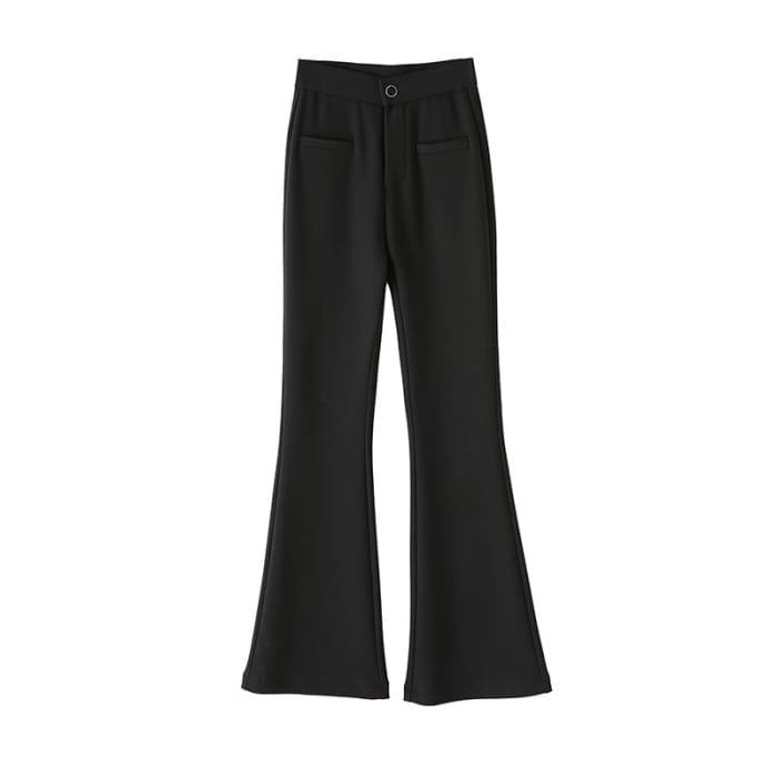 High Rise Plain Flared Dress Pants