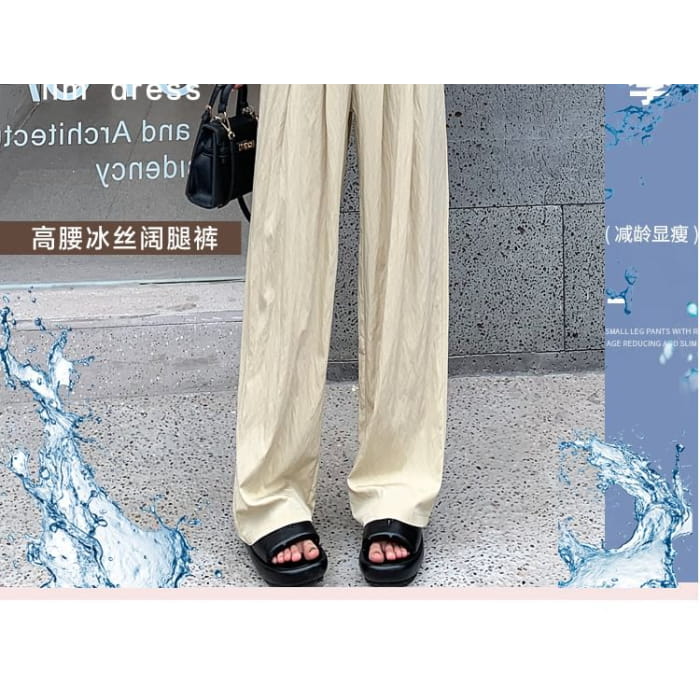 High Rise Plain Straight Leg Pants