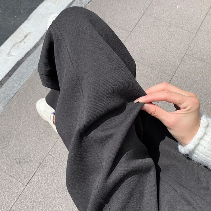 High Rise Plain Straight Leg Sweatpants