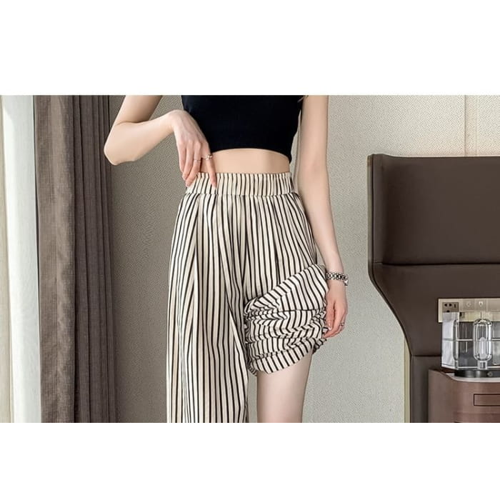 High Rise Striped Wide Leg Pants (Various Designs)