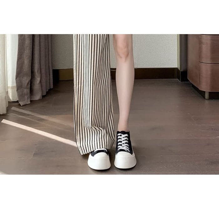 High Rise Striped Wide Leg Pants (Various Designs)