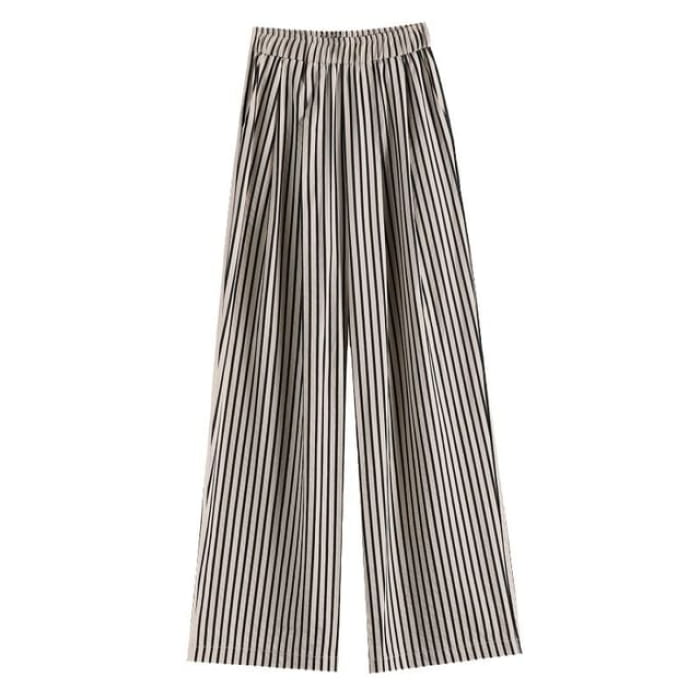 High Rise Striped Wide Leg Pants (Various Designs)