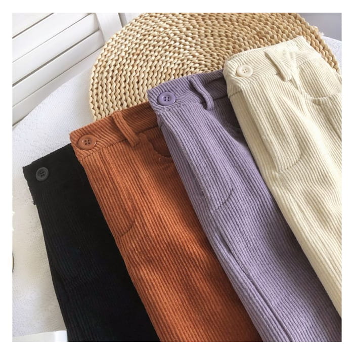 High Waist Corduroy Wide Leg Shorts