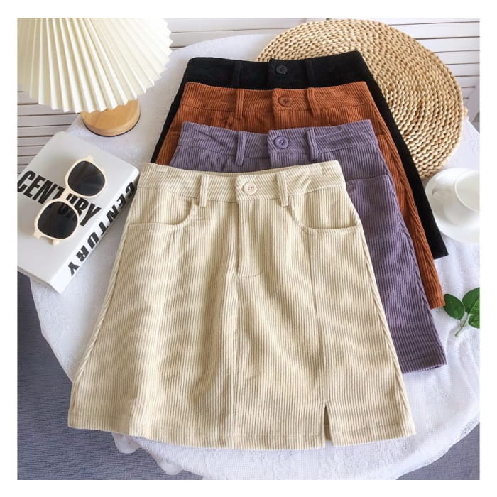 High Waist Corduroy Wide Leg Shorts