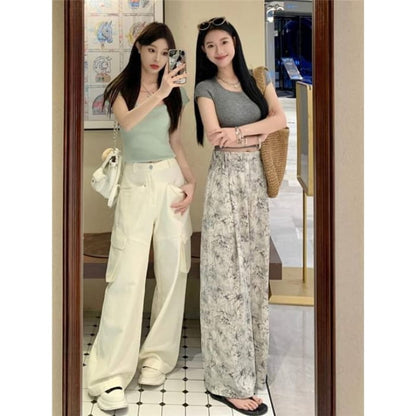 High Waist Floral Wide Leg Pants (Various Designs) - Normal