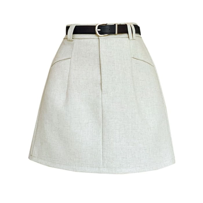 High-Waist Plain A-Line Skirt - skirt