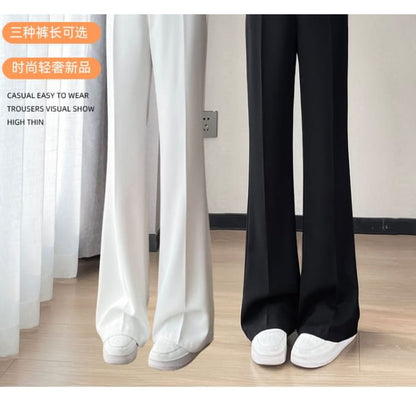 High Waist Plain Bootcut Dress Pants