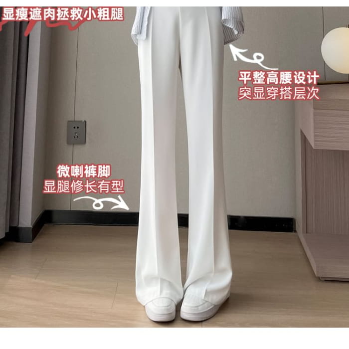 High Waist Plain Bootcut Dress Pants