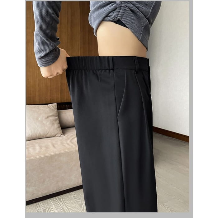 High Waist Plain Wide Leg Pants (Various Designs)