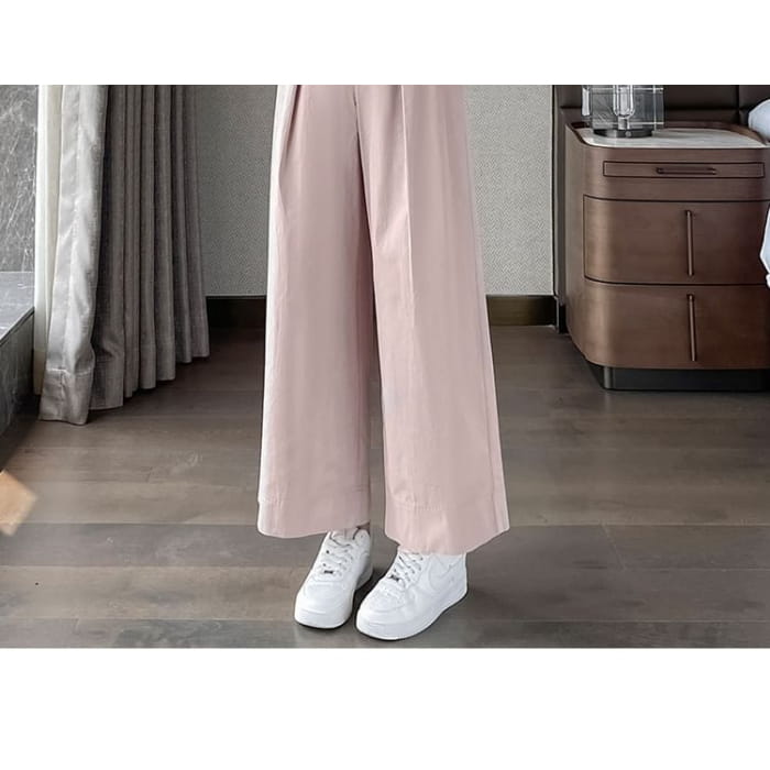 High Waist Pleated Loose Cutting Wide Leg Pants Egirldoll